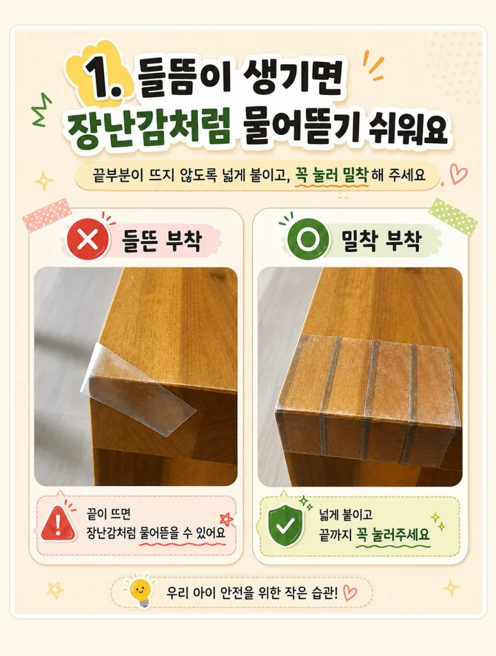 들뜸 없이 밀착 부착