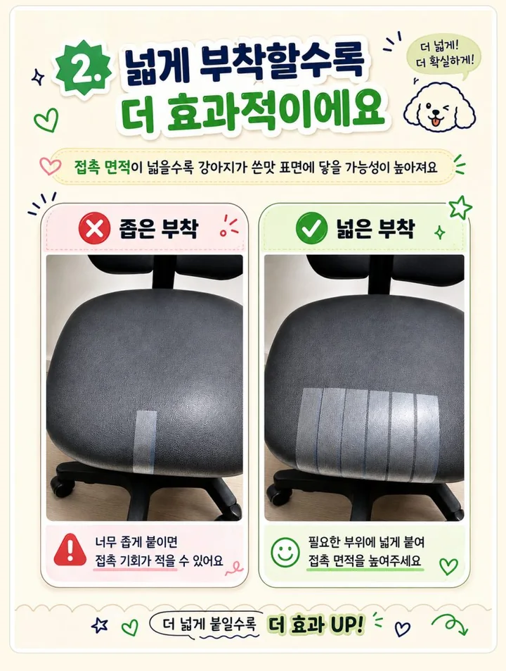 필요한 부위에 넓게 부착