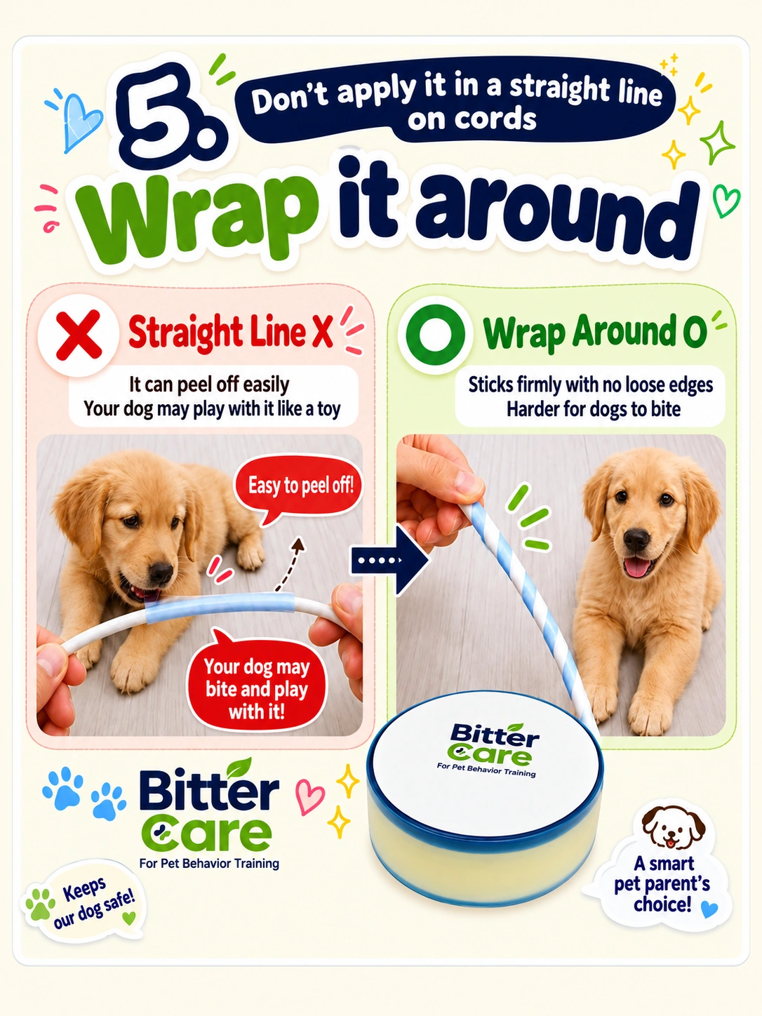 Wrap cords in short sections